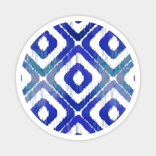 Navy Blue Ikat Pattern Magnet